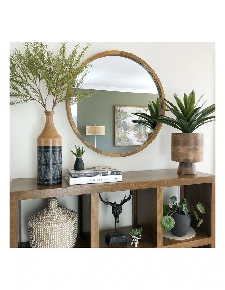 Tina 60cm Dark Wood Solid Wood Mirror