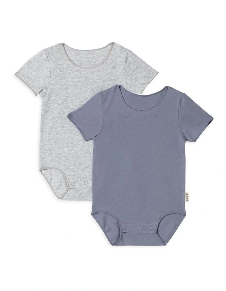 Baby Wonderbodies Short Sleeve Bodysuit 2 Pack in Multi