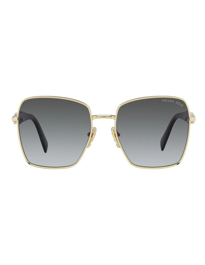 PR 64ZS Polarised Sunglasses in Gold