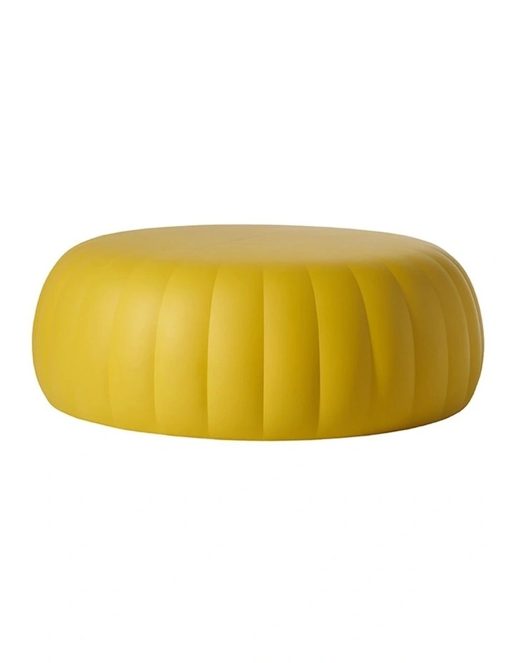 Gelee Round Ottoman in Soft Yellow