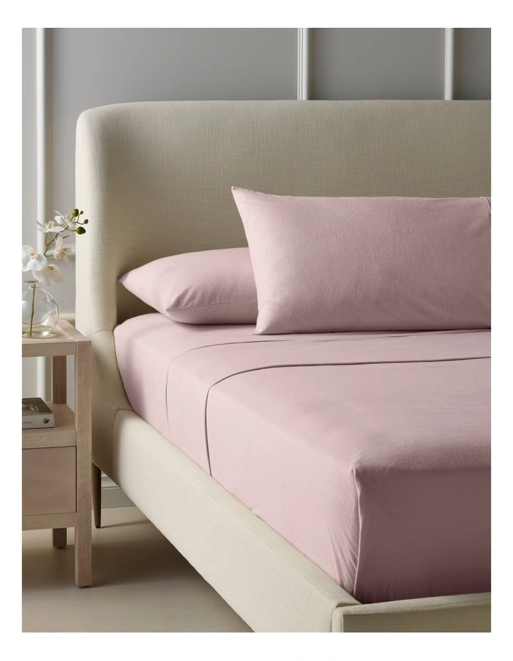 Cotton Flannelette Sheet Set in Pink