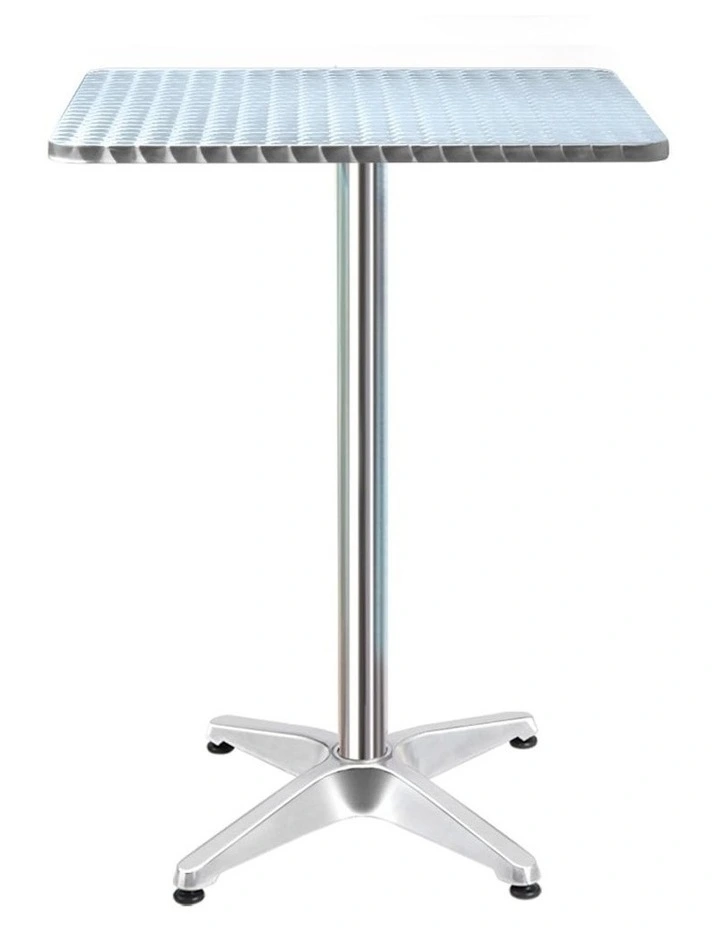 Bar Table Outdoor Furniture Adjustable Aluminium Pub Cafe Indoor Square