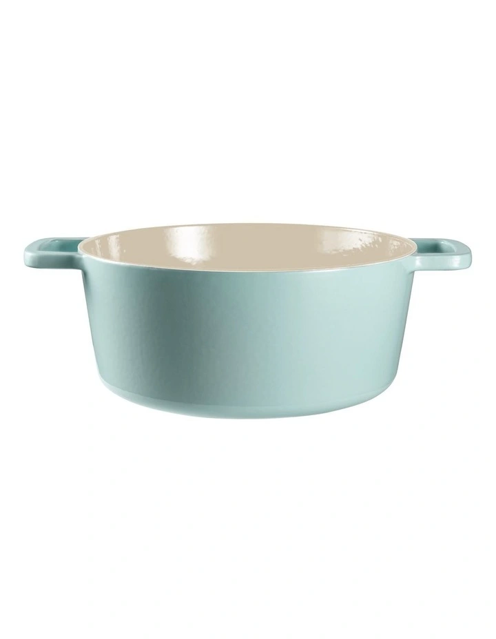 ID Pastel Cast Iron Round Casserole with Lid 28cm in Mint
