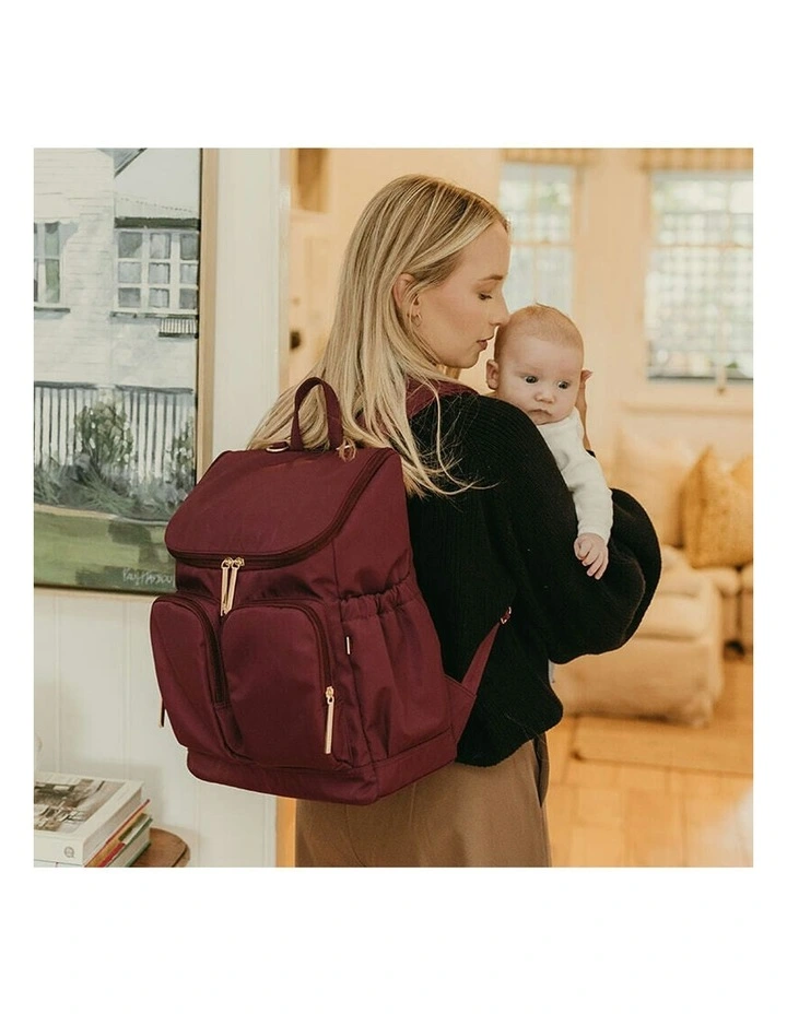 Signature Mulberry Nylon Nappy Backpack in Brown