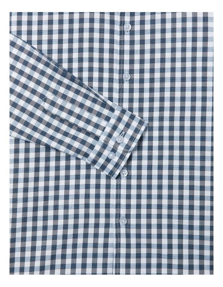 Youth Fit Check Dress Shirt in Blue