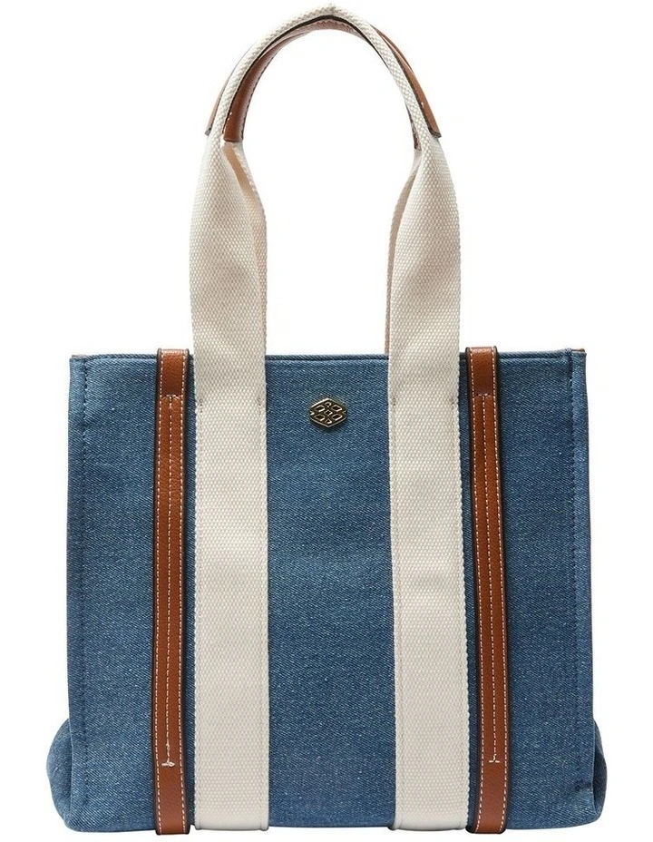 Sadie Bag in Denim/White