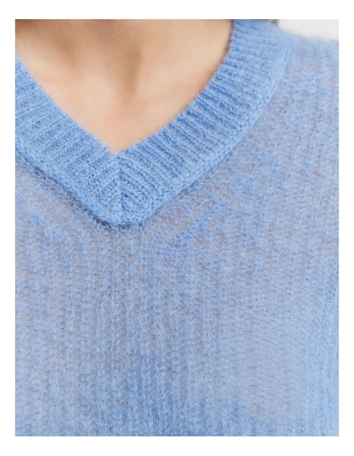 V-neck Knit in French Blue