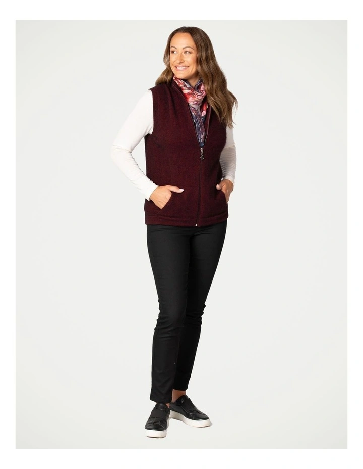 Possum Zip Through Vest in Red