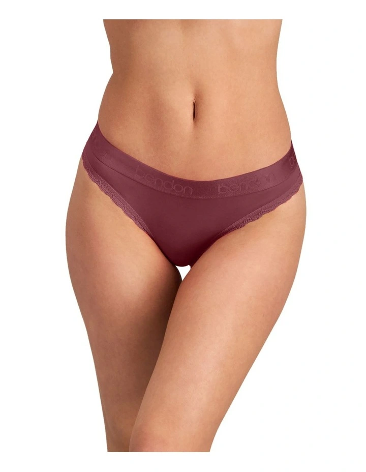 Cotton Logo Thong in Tibetan Red