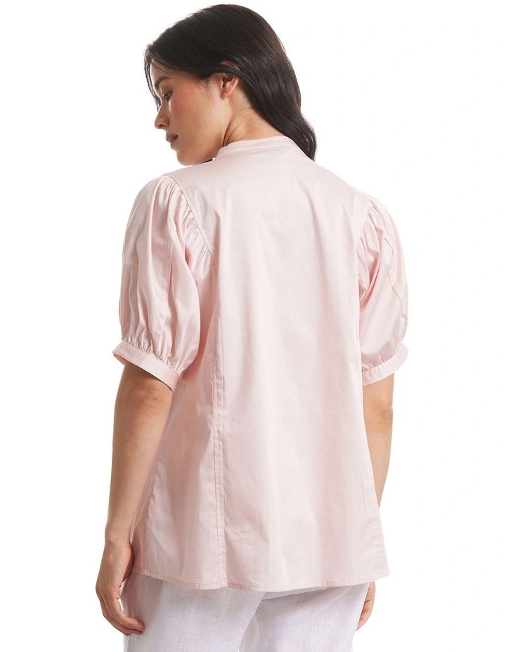 Elbow Pin Tuck Shirt in Dusk Pink