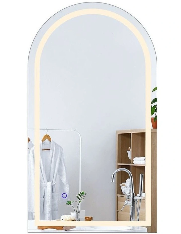 LED Arch Anti-Fog Bathroom Makeup Light Wall Mirror 50x90cm in White