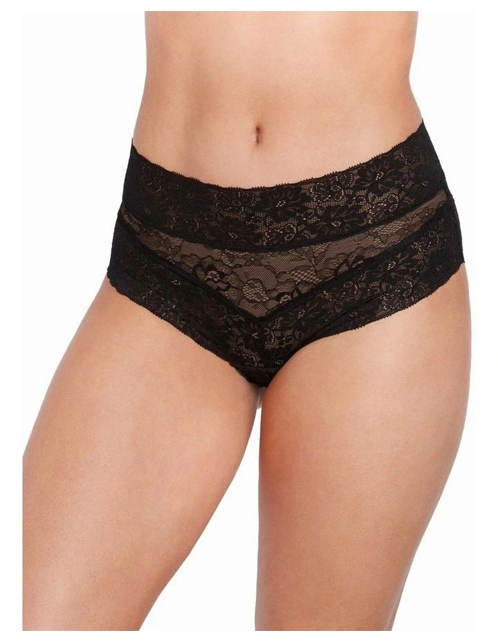 Lace High Rise Brief in Black
