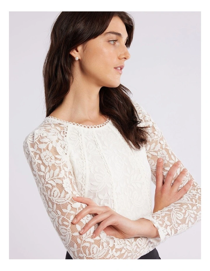 Danielle Lace Top in Ivory