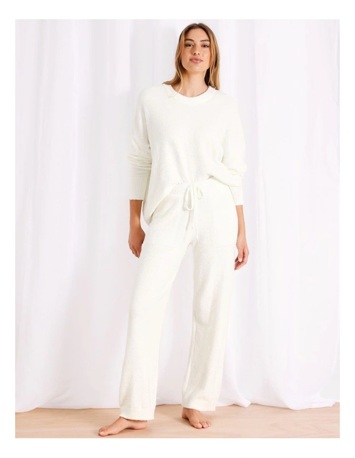 Boucle Straight Leg Pant in Ivory