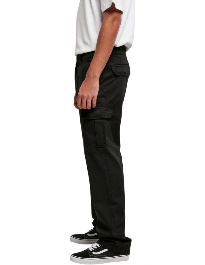 Straight Leg Cargo Pants in Black