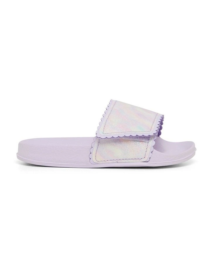 Kenna Swirl Slide Beach Sandals in Lilac