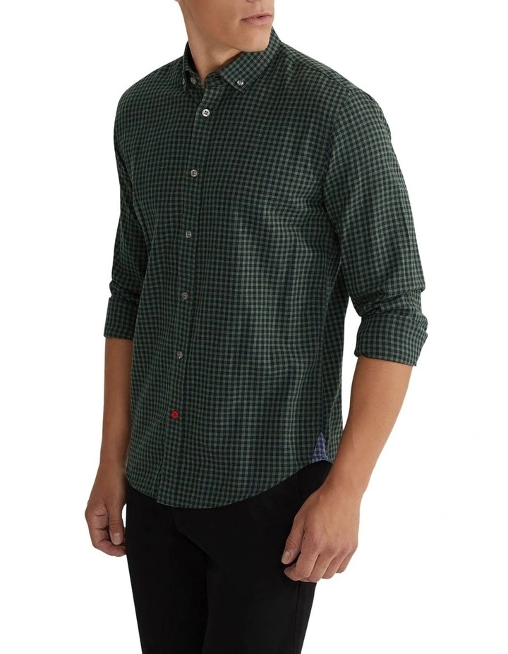 Stratton Small Check Shirt in Green