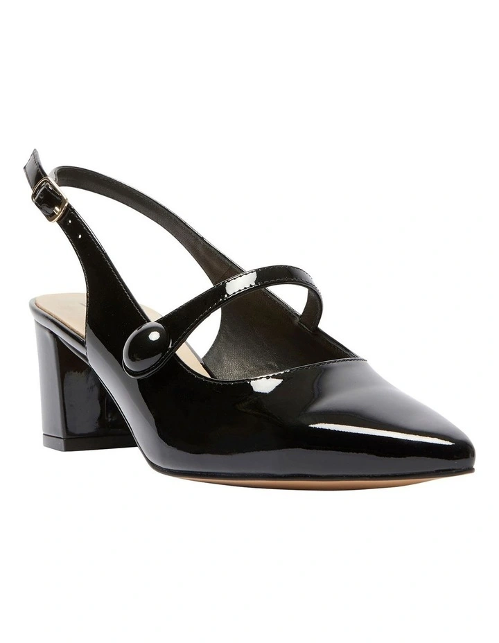 Leather Lillian Heeled Shoes in Black Patent