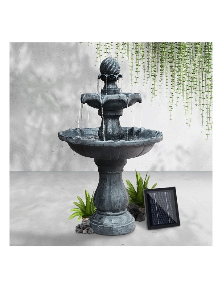 Gardeon Solar Water Fountain Pump Garden Bird Bath Outdoor Feature Panel in Black