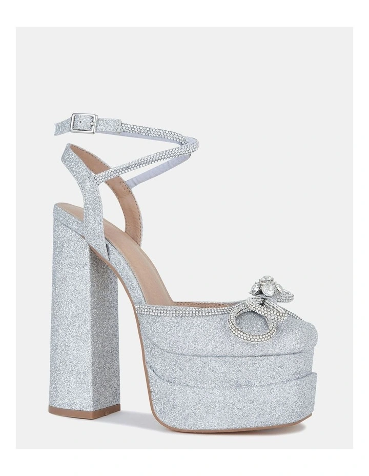 Zamari Heels in Silver Glitter