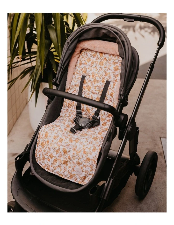 Cozy Fleece Pram Liner in Peach Pasiley