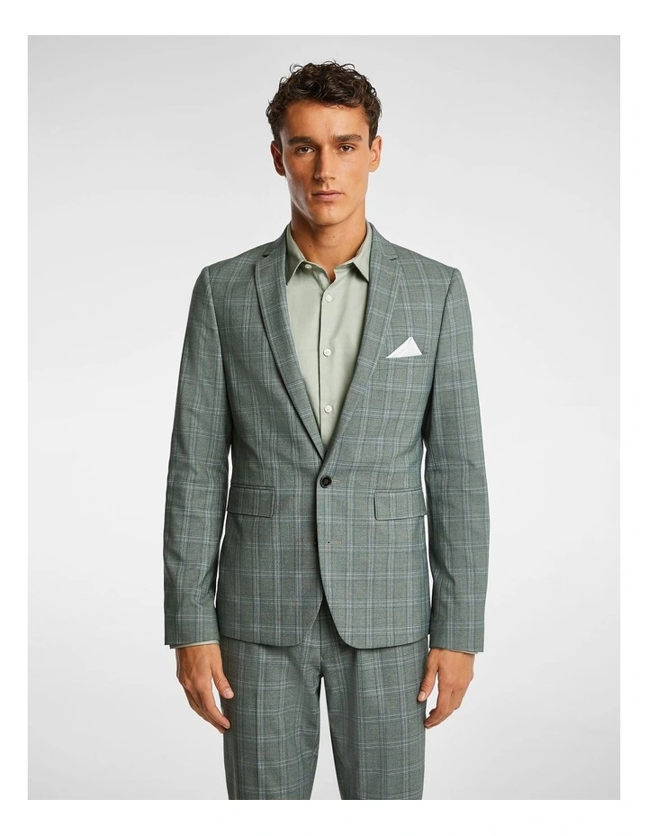 Potter Skinny Suit Jacket in Green