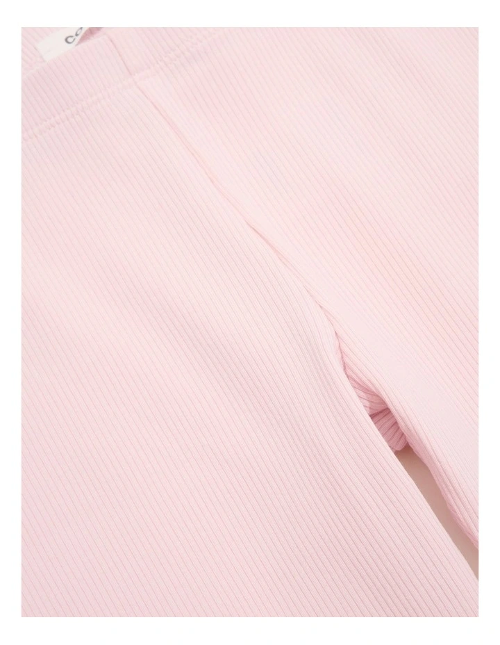 Organically Grown Cotton Blend Solid Rib Legging in Mineral Pink