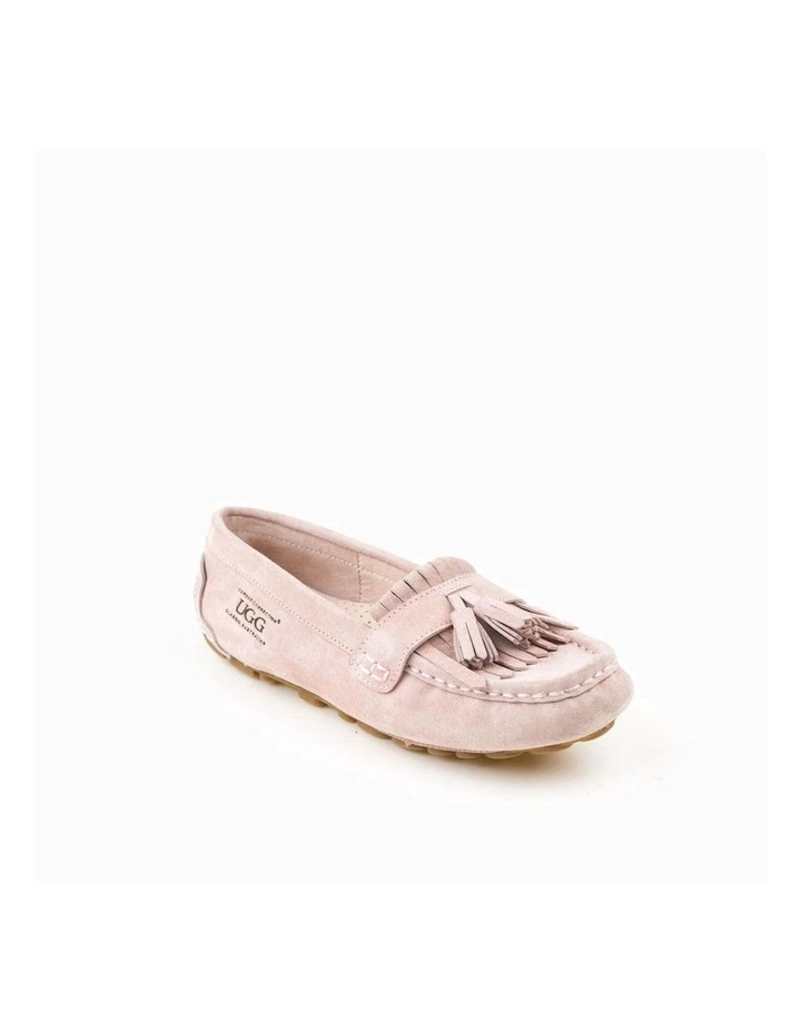 Rylee Water Resistant Tassel Moccasin in Dusty Pink