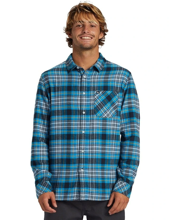 Classic Long Sleeves Cotton Flannelette Shirt in Swedish Blue