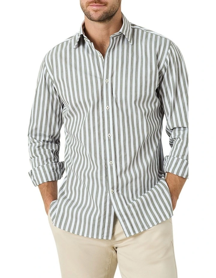 Charlton Stripe Shirt in Green
