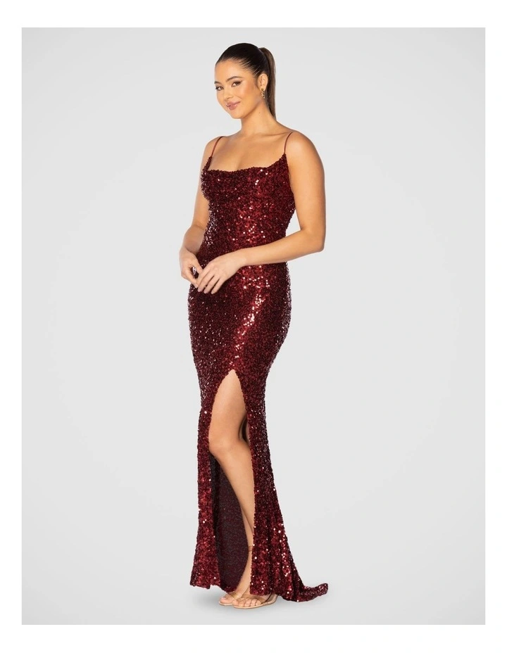 Ida Maxi Gown in Burgundy