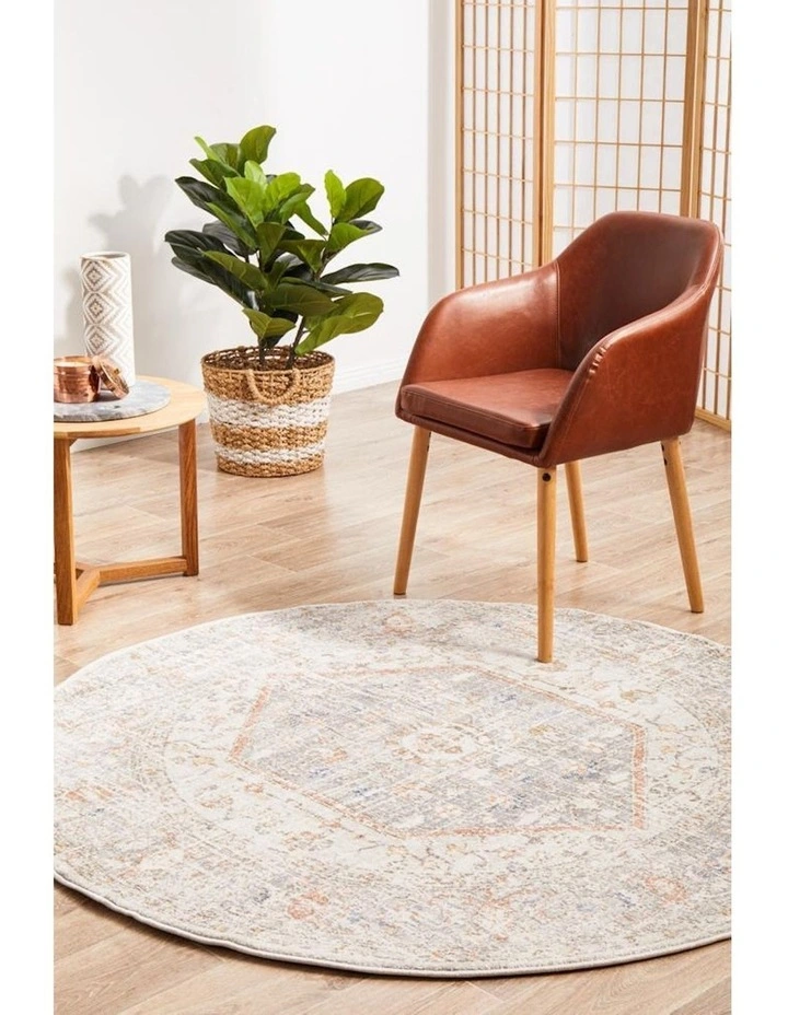 Mayfair Larissa Round Rug in White