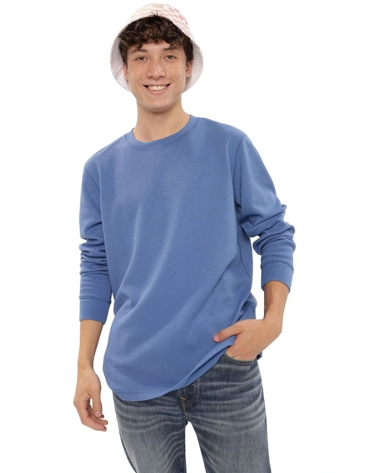 Long-Sleeve Thermal T-Shirt in Blue Vibe