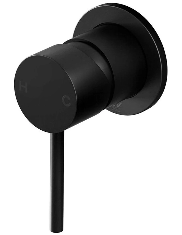 Basin Round Brass Faucet Shower Bathtub Mixer Wall Tap in Black