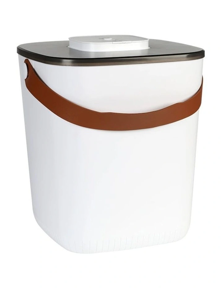 Smart Vacuum Pet Food Storage Kitchen Box Scoop Dispenser 13L in White