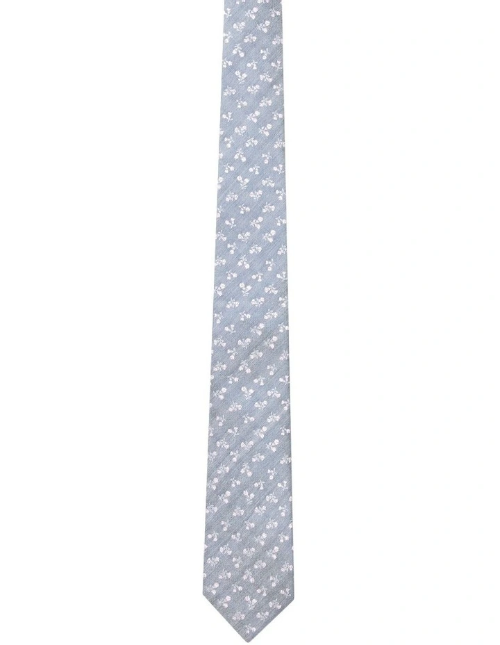 Floral Tie in Grey