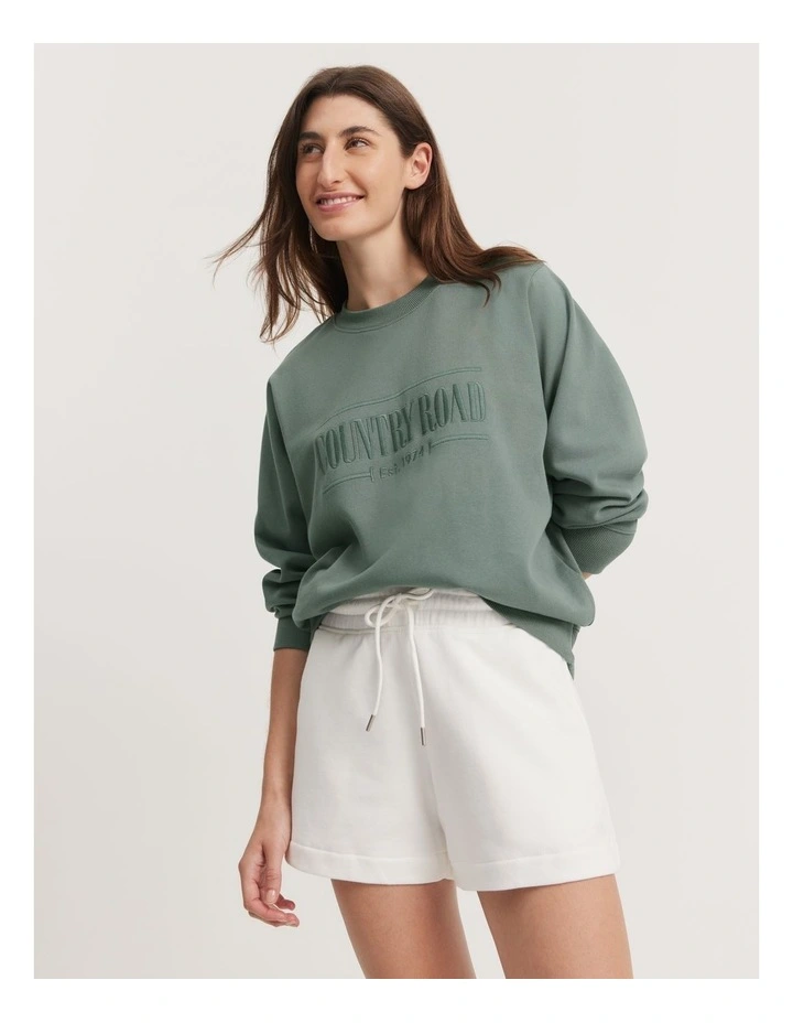Verified Australian Cotton Heritage Sweat in Eucalyptus
