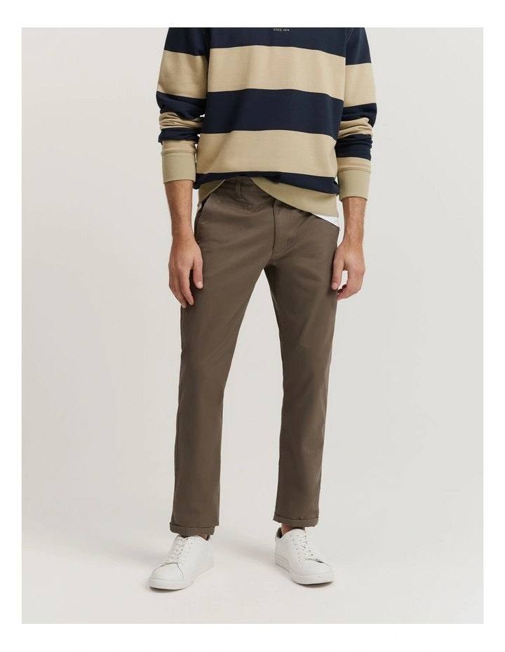 Verified Australian Cotton Standard Fit Stretch Chino in Cappuccino