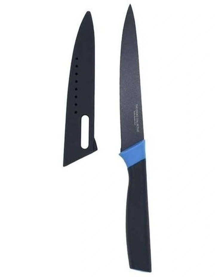 Ti Utility Knife With Cover 12cm in Blue