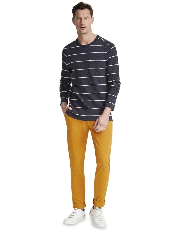 Loki Long Sleeve Striped T-shirt in Navy