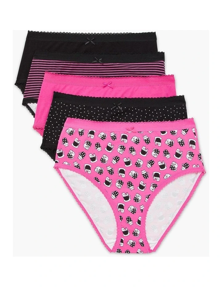 Cotton Cat Briefs 5 Pack in Multi