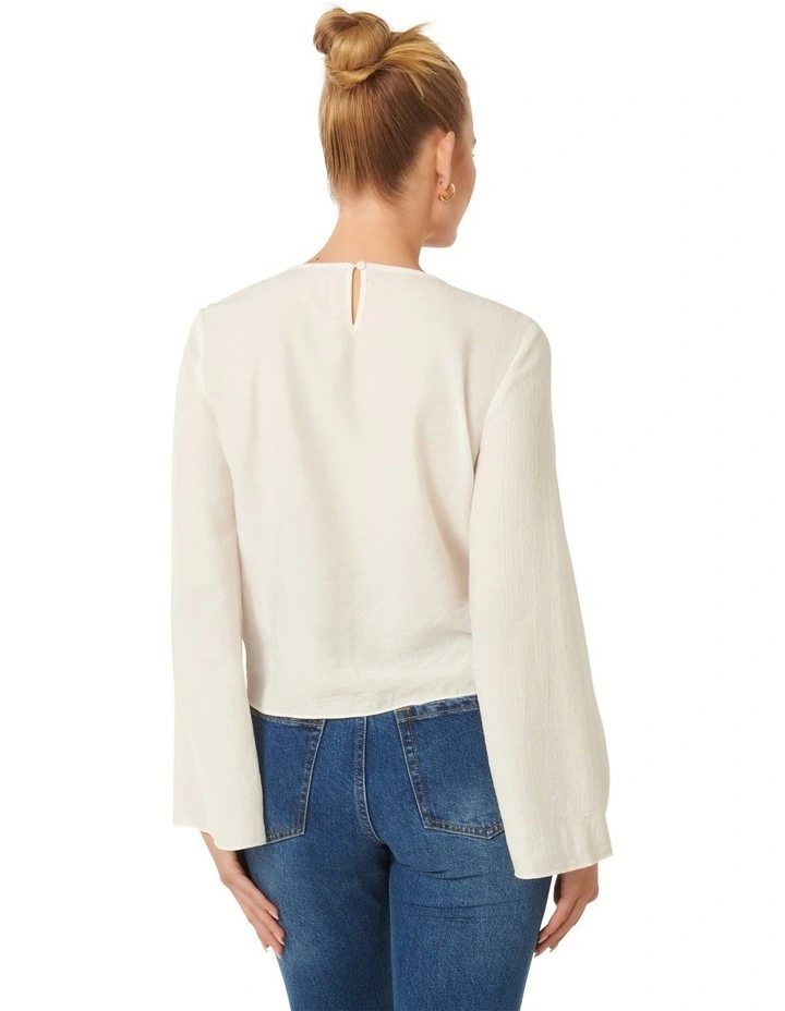 Frankie Ruched Front Top in White