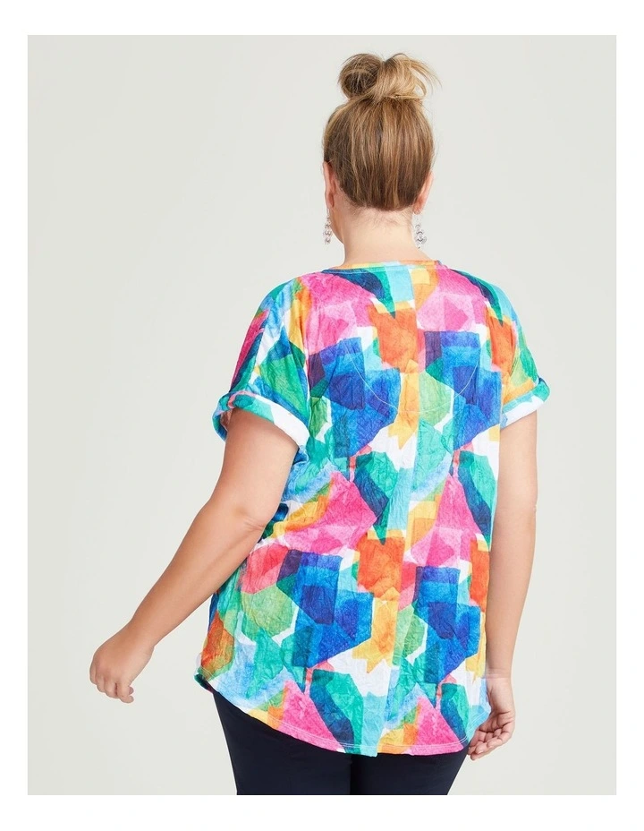 Crushed Watercolour Art Top in Print