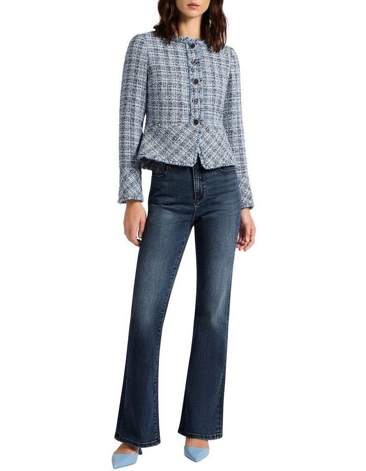 Tweed You Close Jacket in Blue