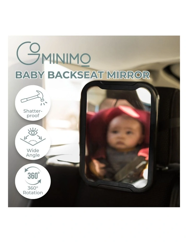 Baby Infant Back View Facing Car Safety Mirror for Back Seat in Black