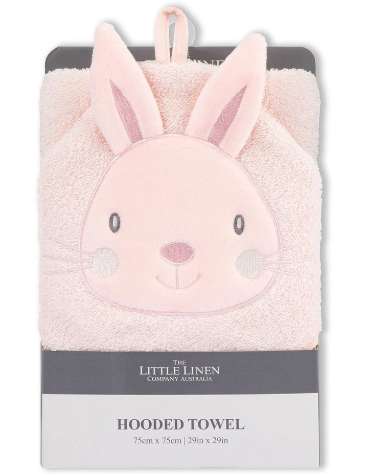 Character Harvest Bunny Hooded Towel in Pink