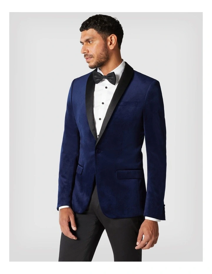 Slim Fit Detachable Shawl Collar Tuxedo in Dark Navy