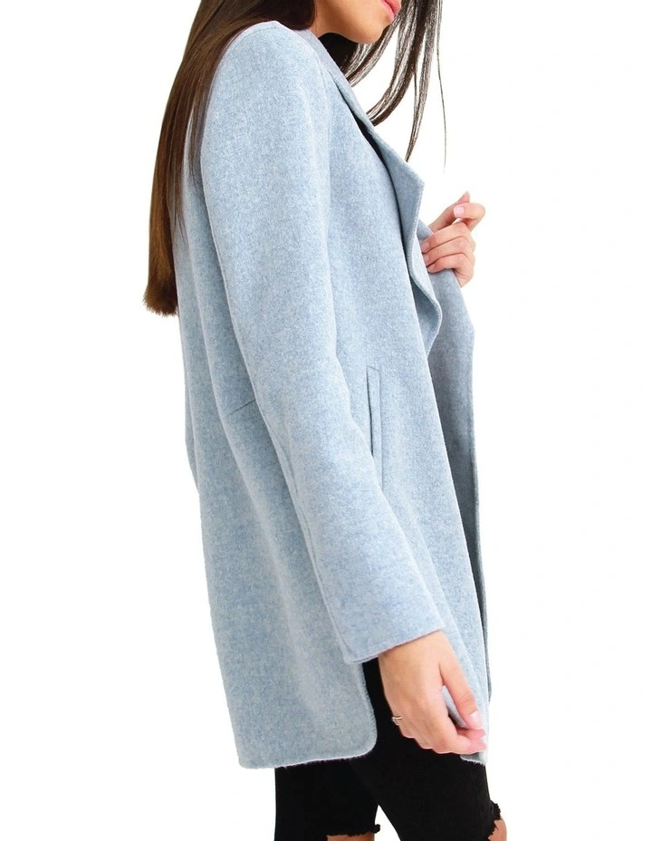 Ex-Boyfriend Wool Blend Oversized Coat Lt Blue