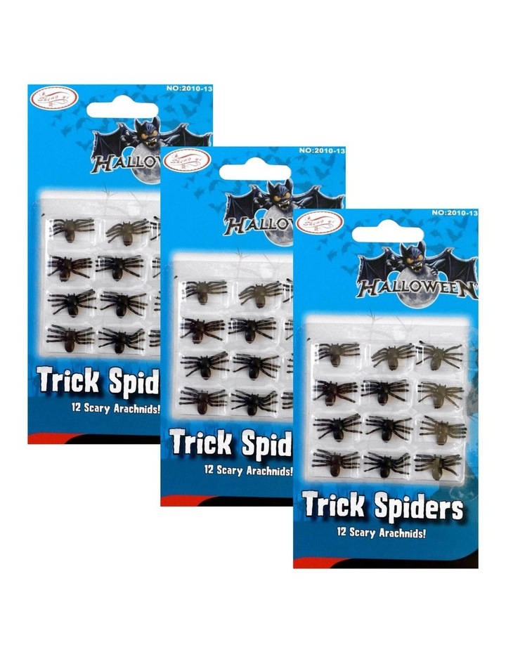 Mini Fake Spiders Trick Toy x3 Pack in Black