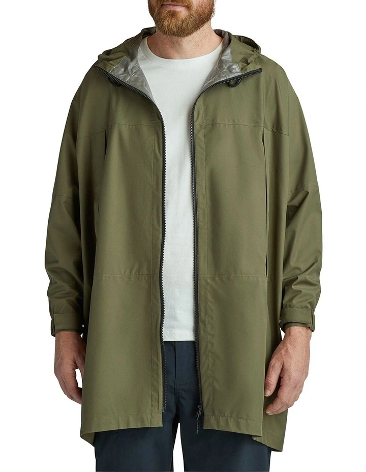 Packable Hooded Poncho in Green